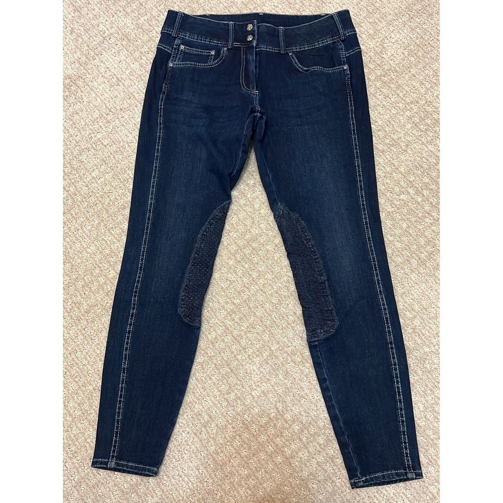 Women's Dark Wash Denim Riding Jeans - Navy